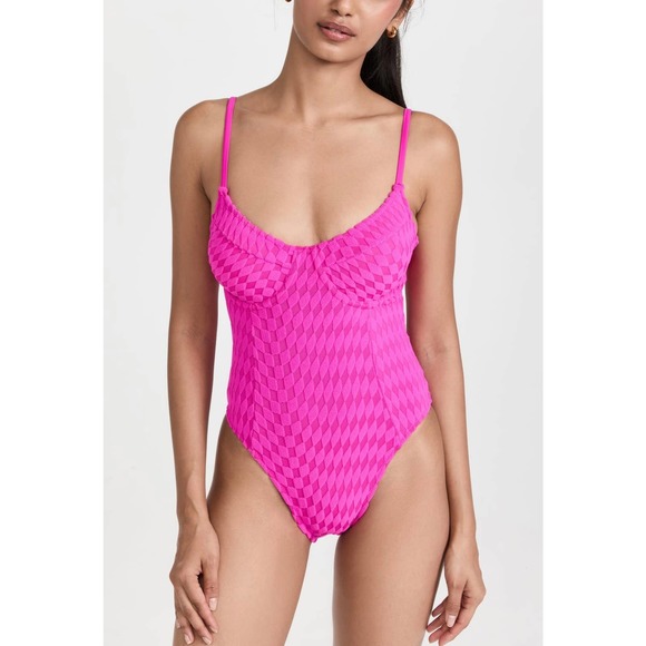 Good American Other - NWT Good American Jacquard Show Off One Piece Bathing Suit- L/XL